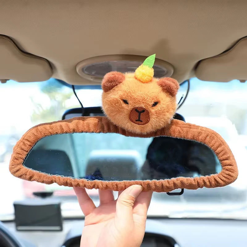 Car Neck Pillow Capybara Plush Shoulder Protection Cute Tissue Box Kawaii Car Decoration of Car Supplies Lovely Plushie Toy Gift