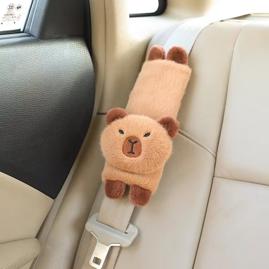 Car Neck Pillow Capybara Plush Shoulder Protection Cute Tissue Box Kawaii Car Decoration of Car Supplies Lovely Plushie Toy Gift